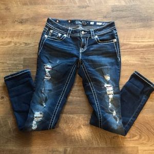 Red Plaid Miss Me Jeans